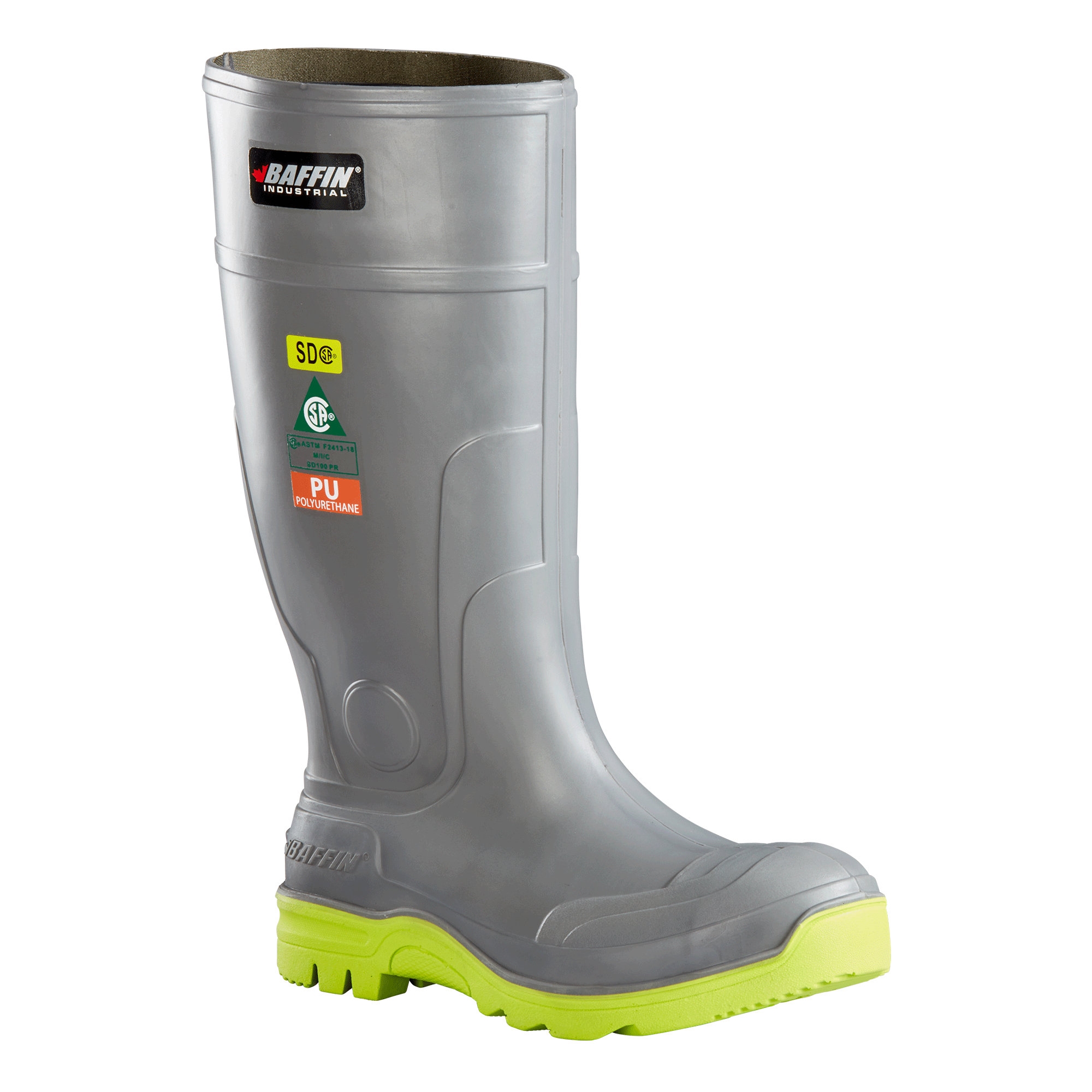 BRUTUS (SAFETY TOE & PLATE) | Unisex Boot - Primary || Charcoal/Floro-Green