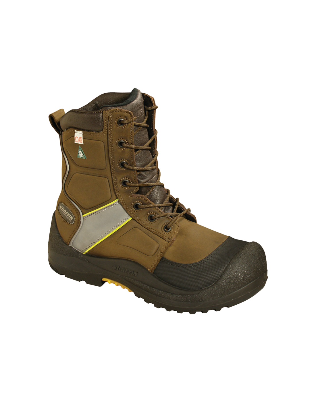 PREMIUM WORKER HI-VIS (Safety Toe & Plate) | Men's Boot || Brown/Hi-Vis